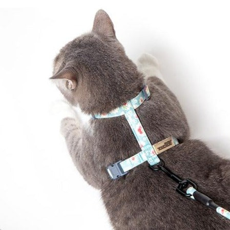 猫咪牵引绳遛猫绳胸背心式防挣脱工字幼猫链子溜猫绳